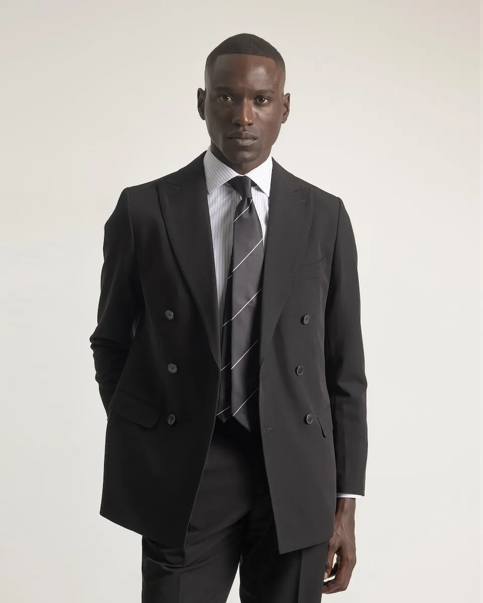 

Мужской пиджак крестового кроя, узкий, без утюжки PuroEgo, черный