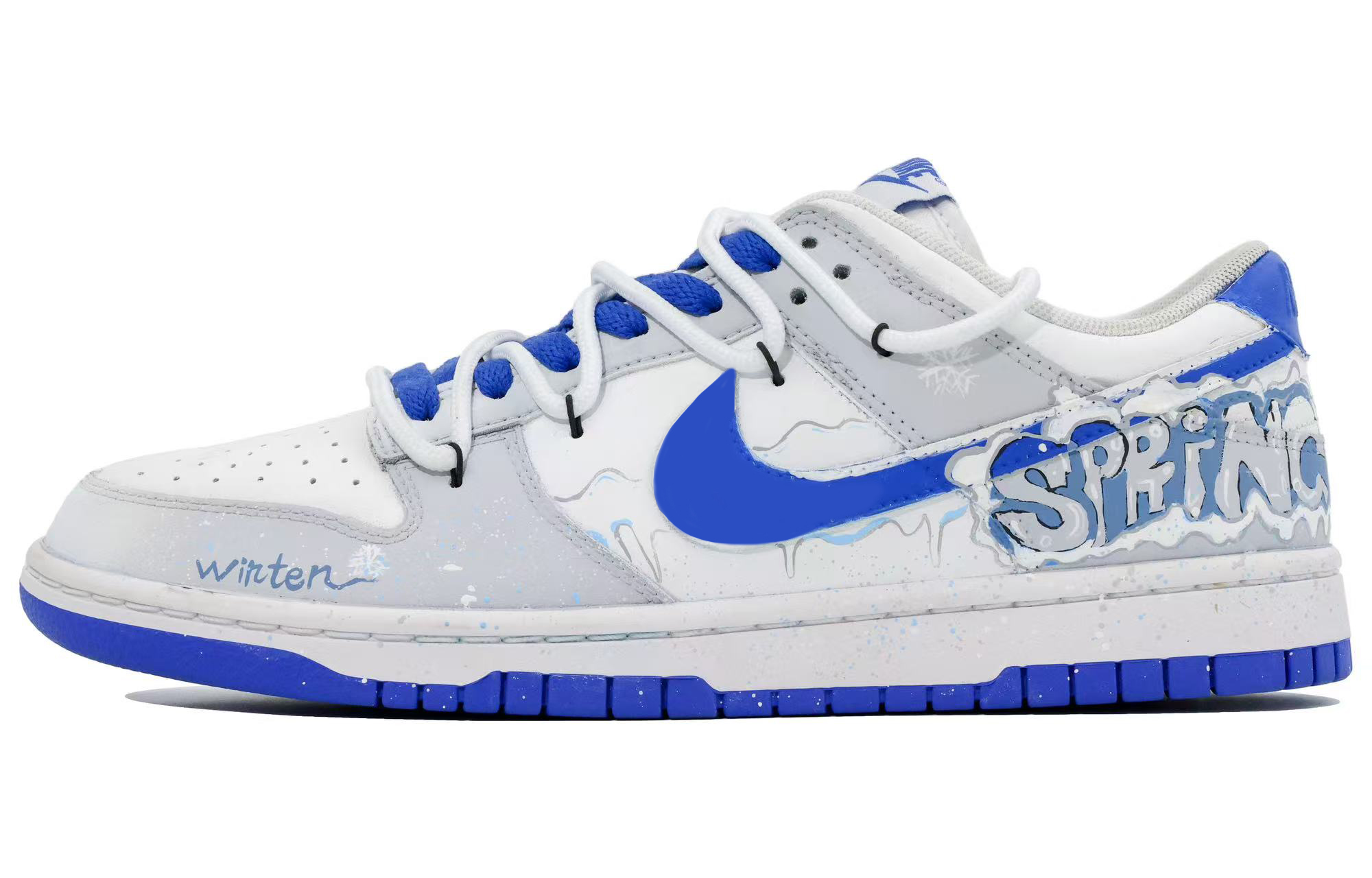 

Nike Кроссовки для скейтбординга Dunk Torrents из искусственной кожи, легкие и дышащие, низкие, мужские, бело-серо-голубые