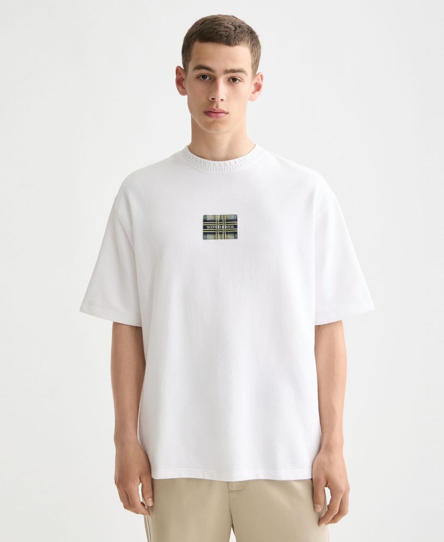 

Мужская свободная футболка с коротким рукавом SCOTCH & SODA, Bright White, Белый, Мужская свободная футболка с коротким рукавом SCOTCH & SODA, Bright White