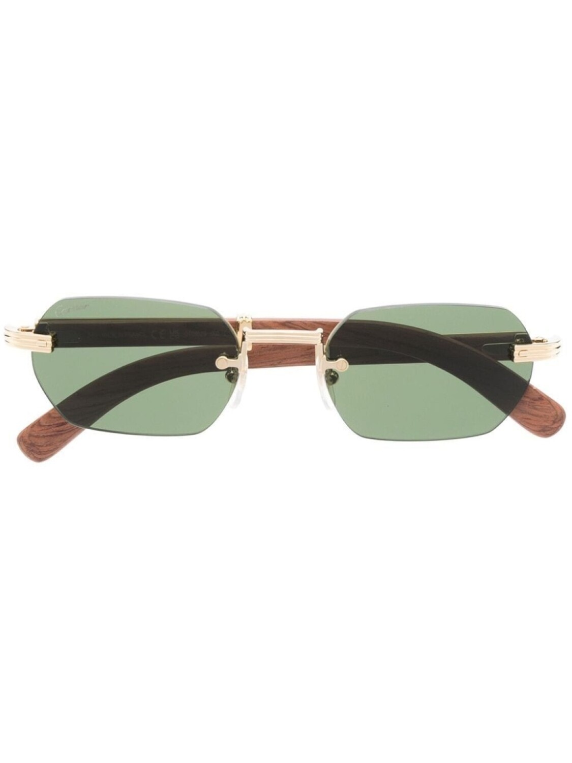 

Cartier Eyewear солнцезащитные очки в геометричной оправе, золотистый