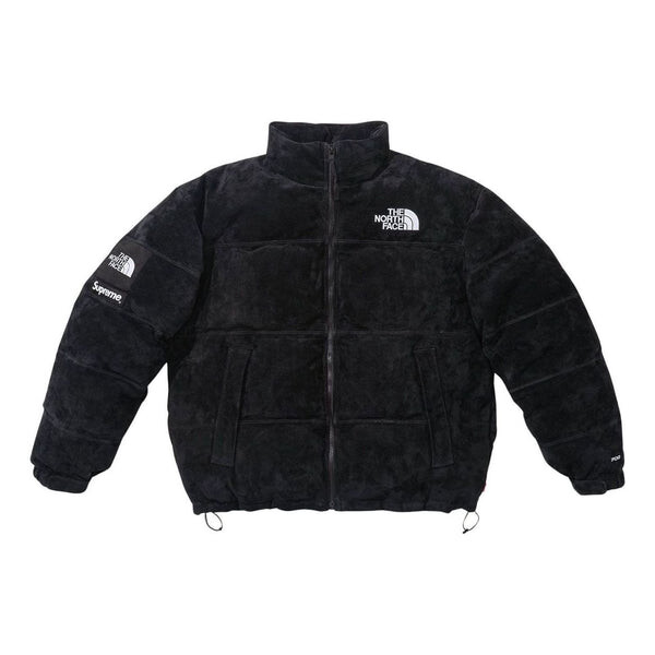 

Куртка x the north face suede nuptse jacket 'black white' Supreme, черный