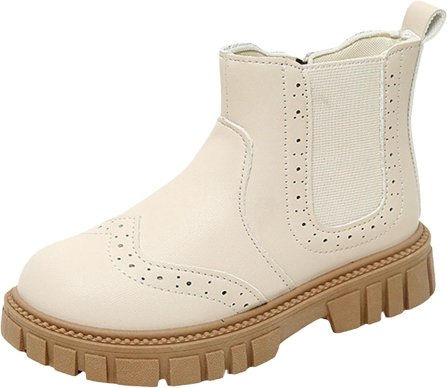 

Детские модные ботильоны для девочек с бантом, кожаные с трикотажной манжетой, круглым носком, массивным каблуком низкой высоты, короткие туфли для детей, нескользящие, водонепроницаемые, удобные для малышей и старших детей ZSpzx, Y-White