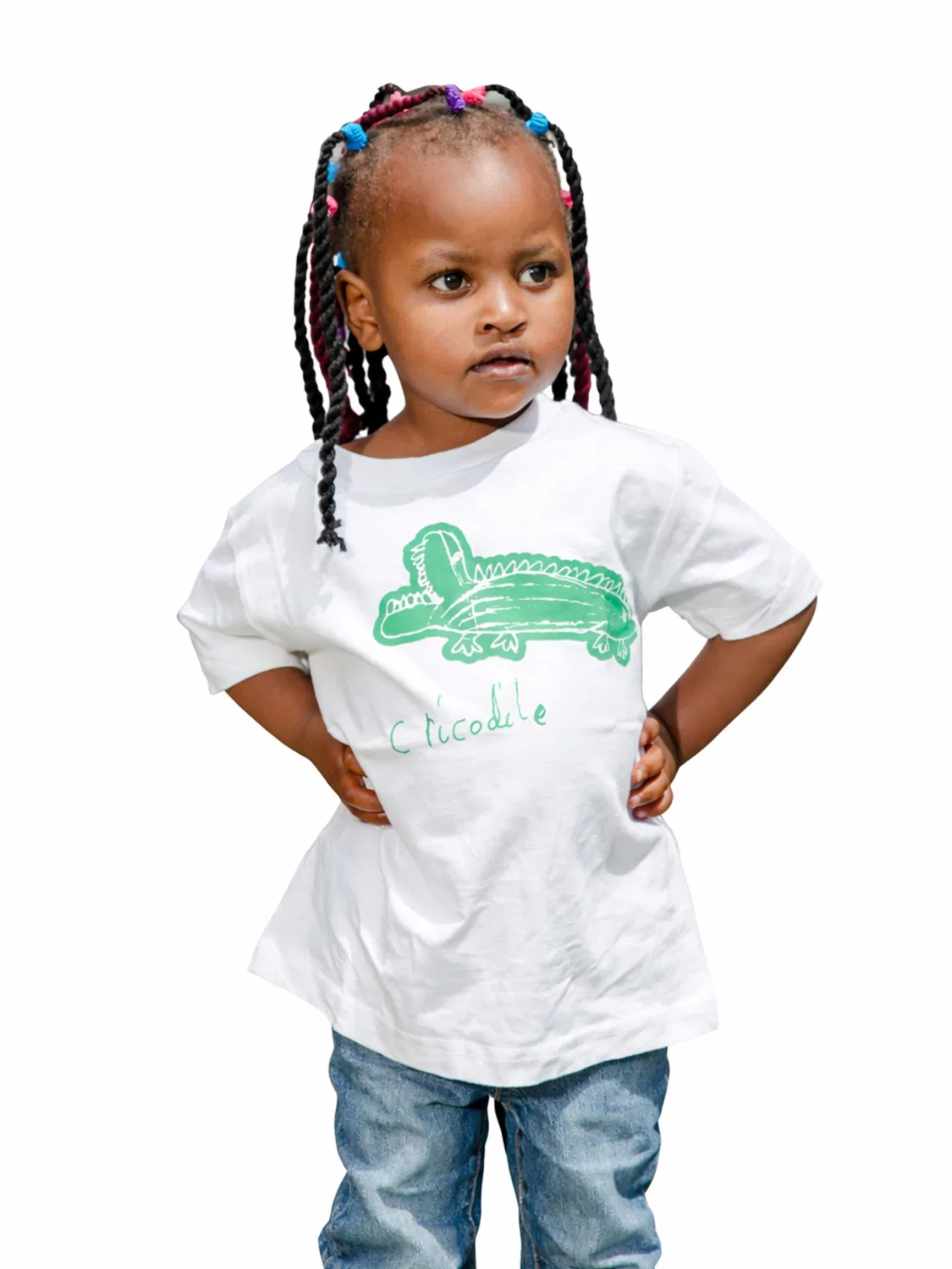 Футболка 'CRICODILE' Kipepeo Clothing, White