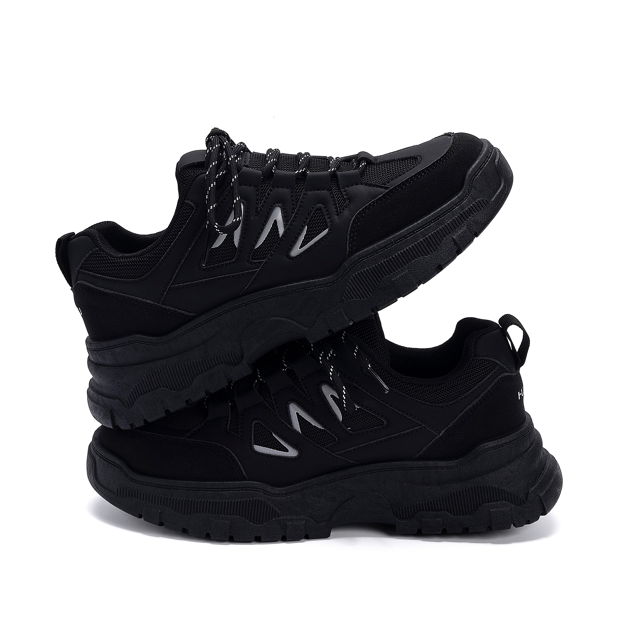 HUANQIU Кроссовки для скейтбординга мужские Synthetic Leather Coverage Low top черные — фото 4