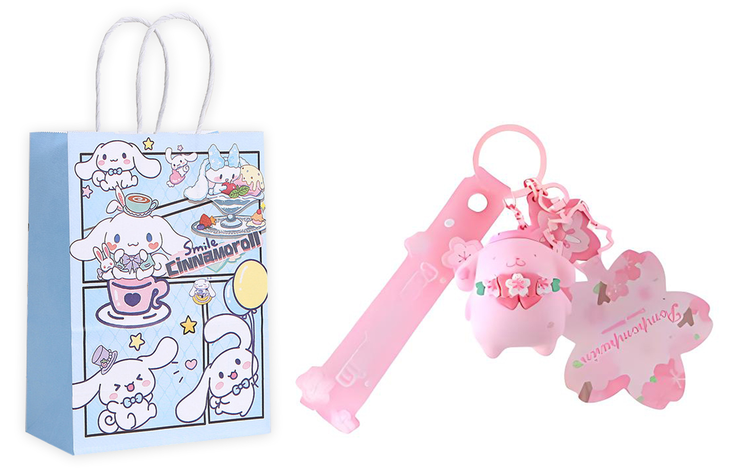 

Sanrio Подвеска Hello Kitty My Melody для женщин, Pompompurin+Exquisite Shopping Bag