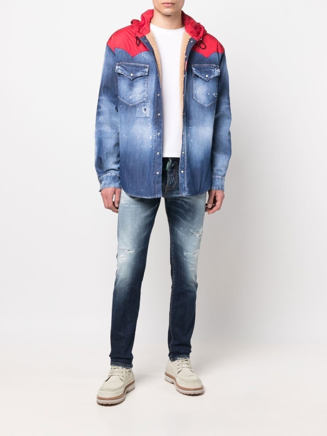 

Dsquared2 джинсовая куртка с капюшоном, синий