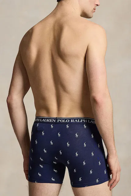 Боксеры из хлопка с эластаном 3 шт Polo Ralph Lauren, синий — фото 3