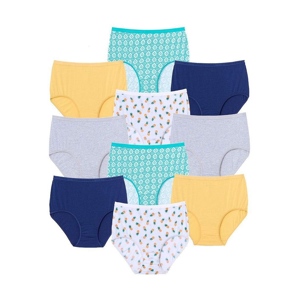 

Женские хлопковые трусы больших размеров Comfort Choice, упаковка из 10 шт., цвет Pineapple