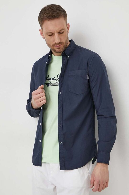 

Рубашка «Принц» из хлопка Pepe Jeans, темно-синий