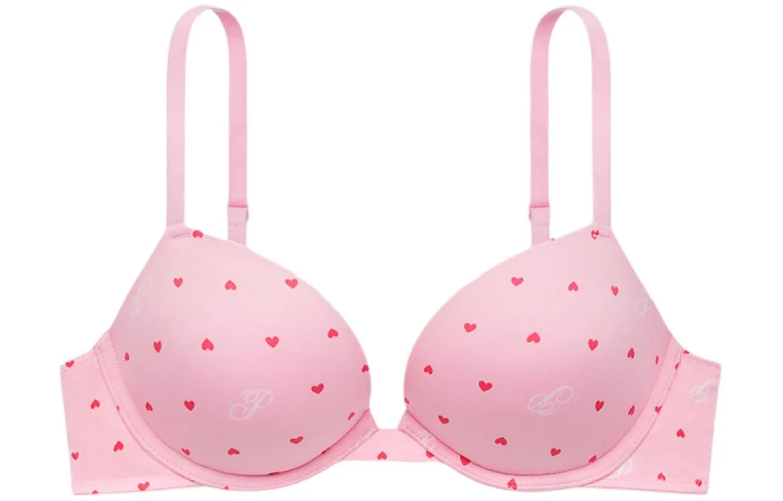 Victoria's Secret Бюстгальтер женский с розовым принтом в виде сердечек