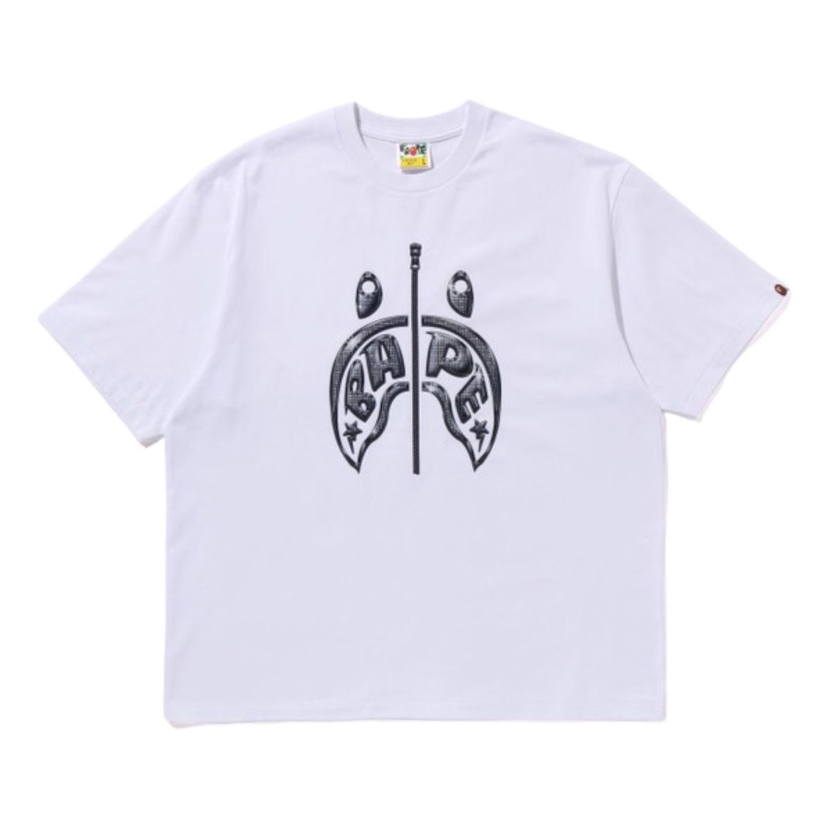 

Футболка свободного кроя с принтом "Безумная акула" от A Bathing Ape, цвет белый