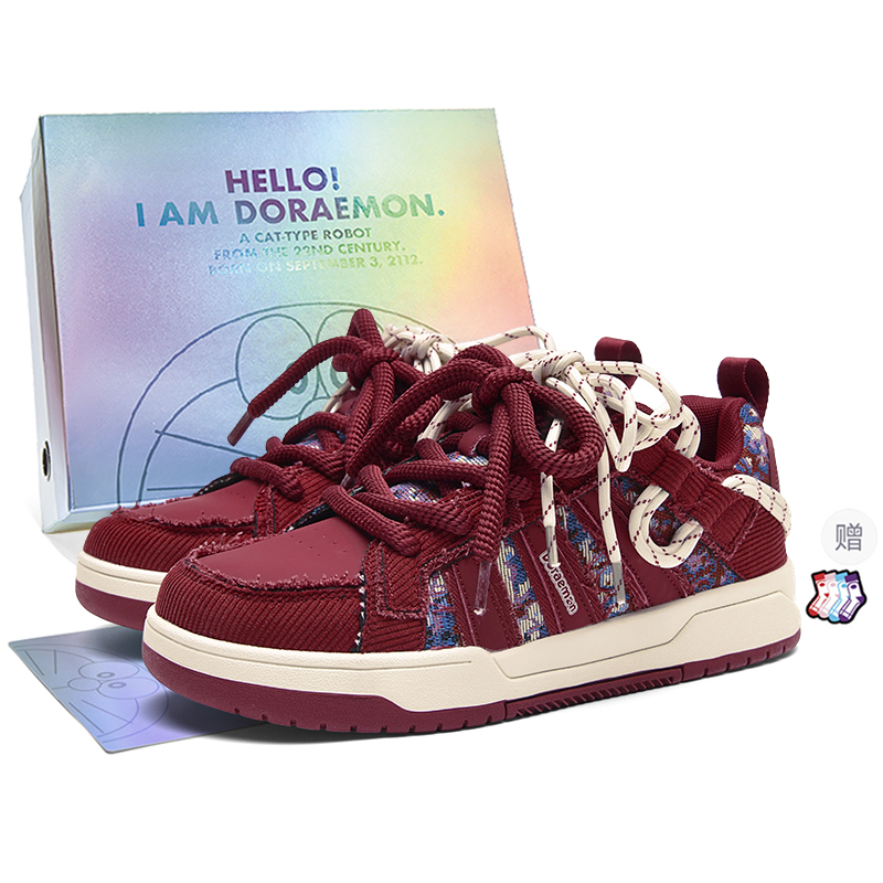 

Низкие кроссовки для скейтбординга Unisex Doraemon, vintage красный (box limited edition)