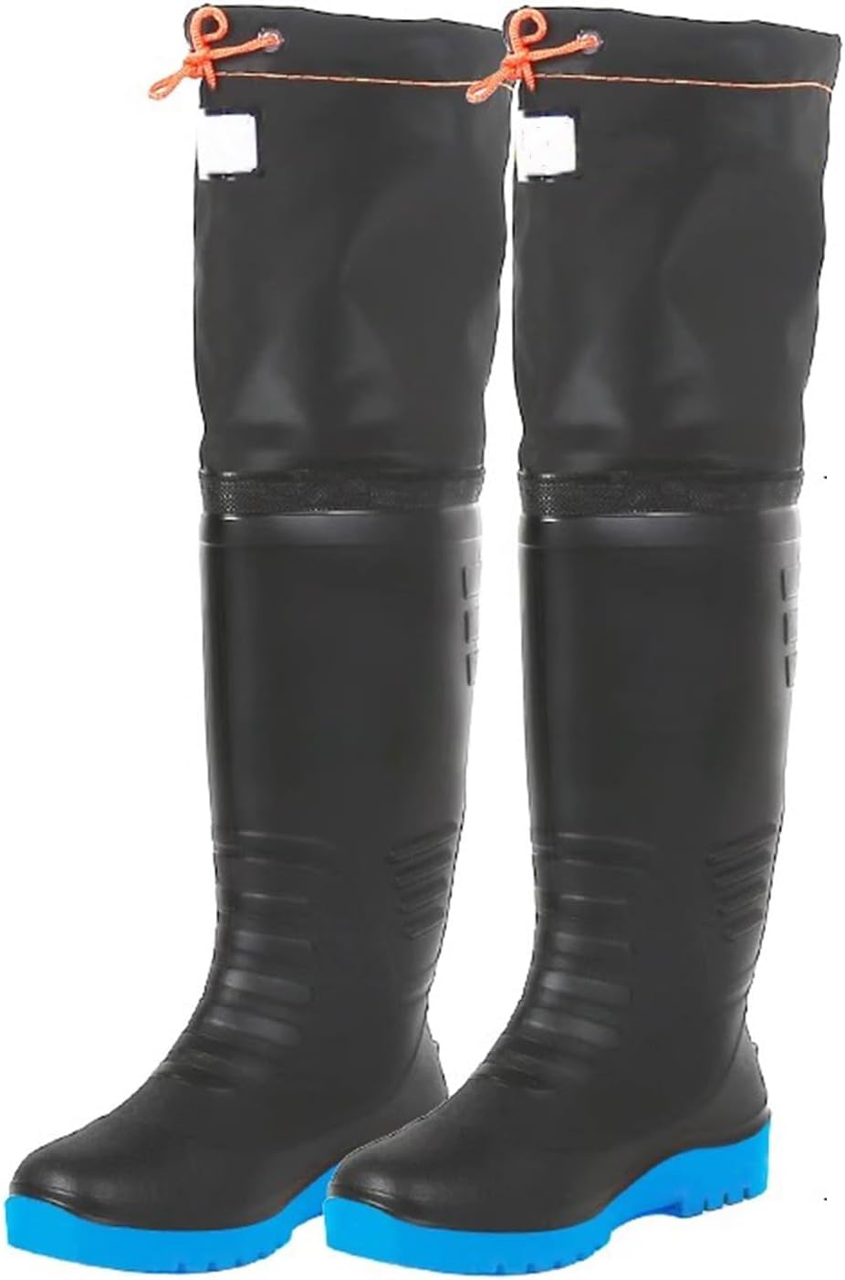 

Теплые рыболовные болотные сапоги, высокая модель до колена 60 см/60 см из ПВХ, охотничьи сапоги для перехода через воду, подходят для стоп 24-28 см Bcomfy, черный