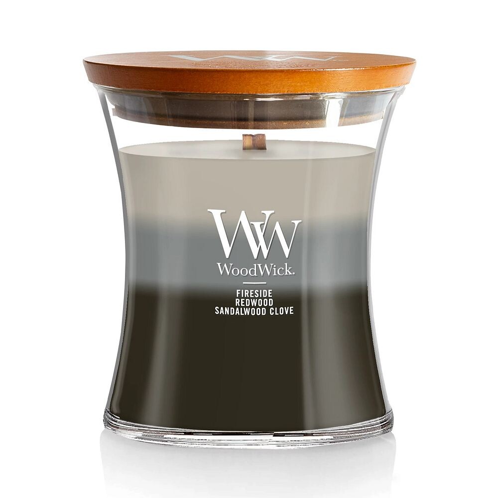 

Свеча WoodWick Warm Woods Trilogy, песочные часы среднего размера, мультиколор