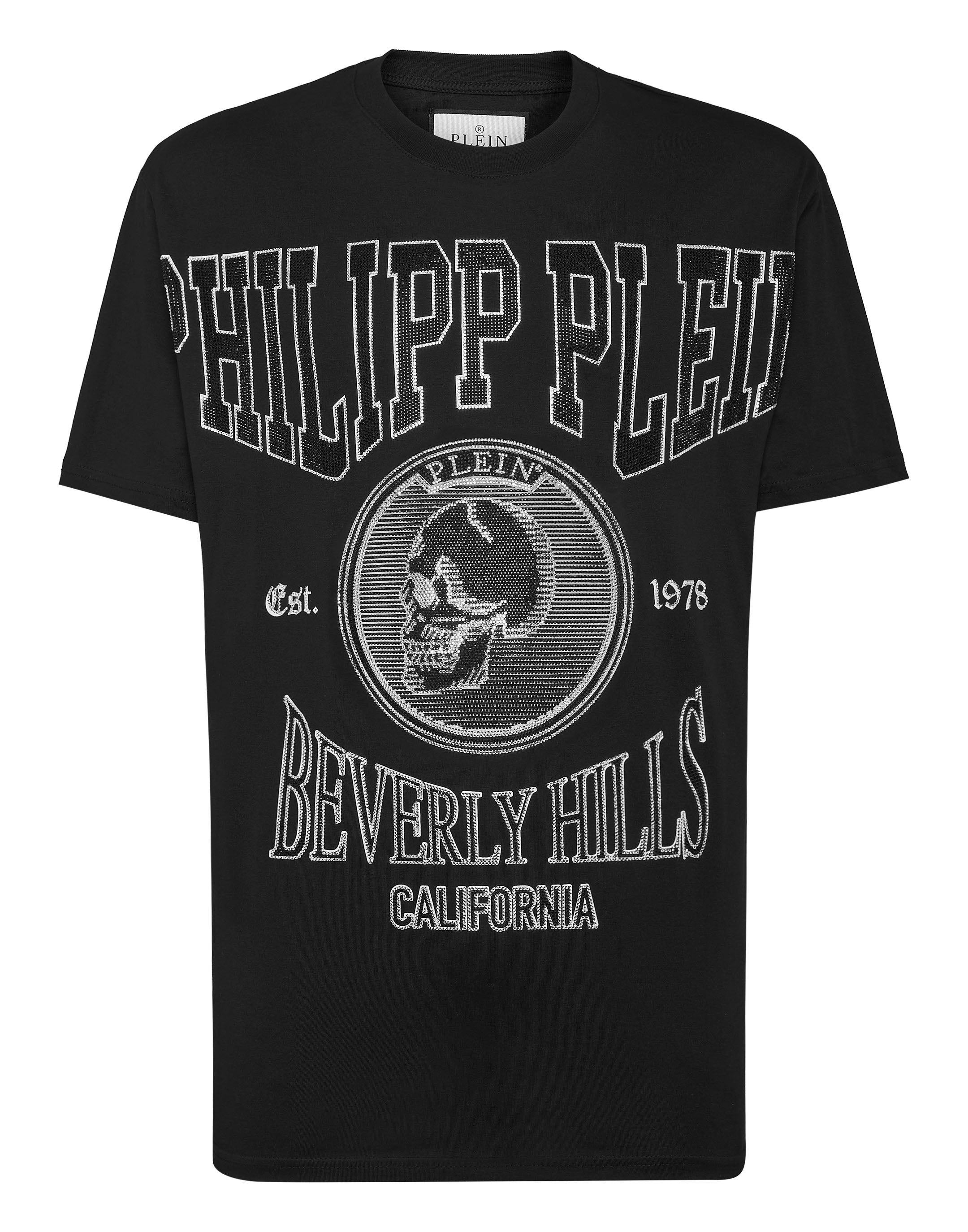 

Футболка с круглым вырезом SS со стразами PHILIPP PLEIN, черный