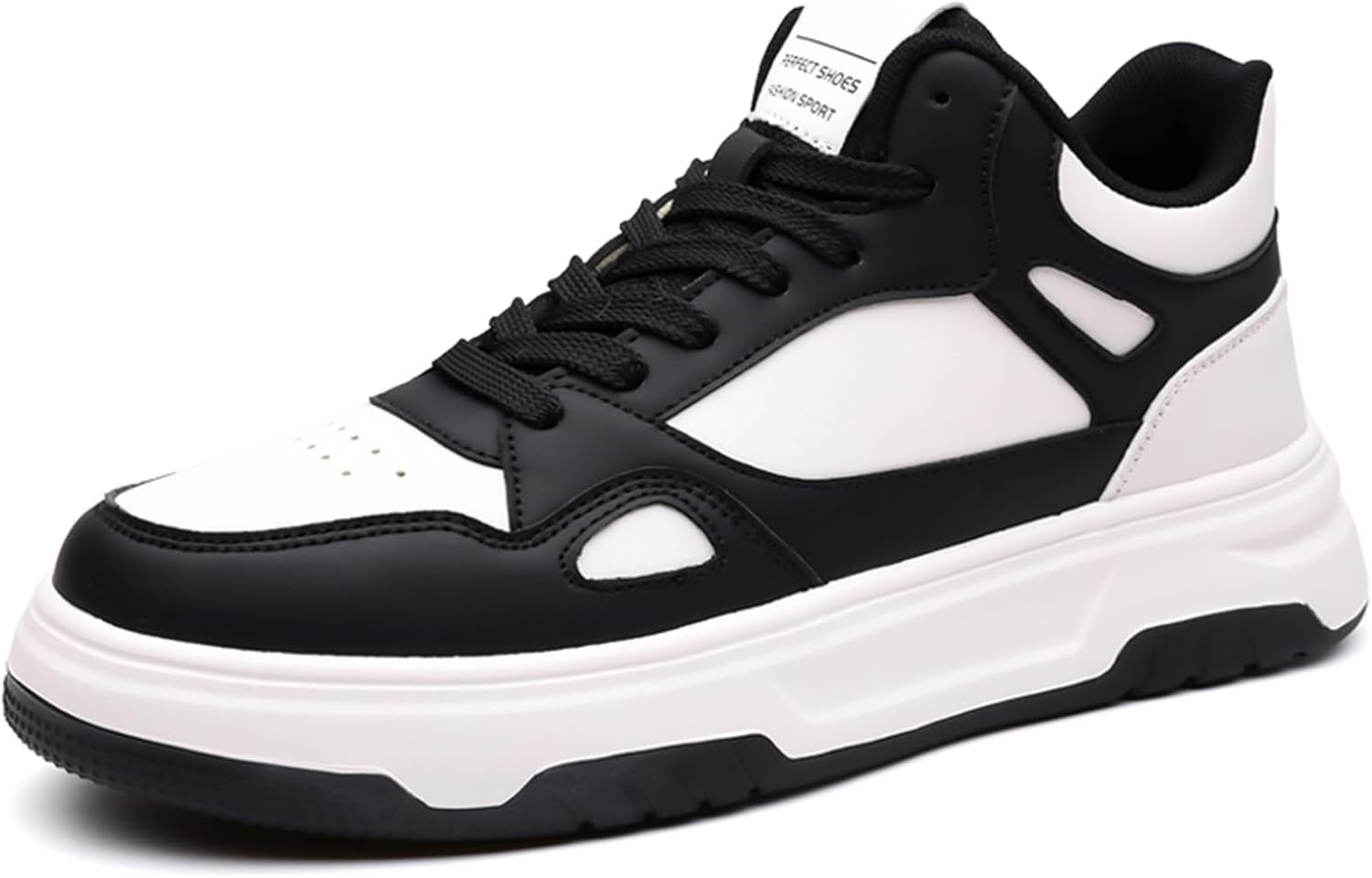 

Мужские зимние кроссовки с флисовой подкладкой, повседневные, уличные, с противоскользящей подошвой, мягкой подошвой и классическим стилем Generic, белый/черный