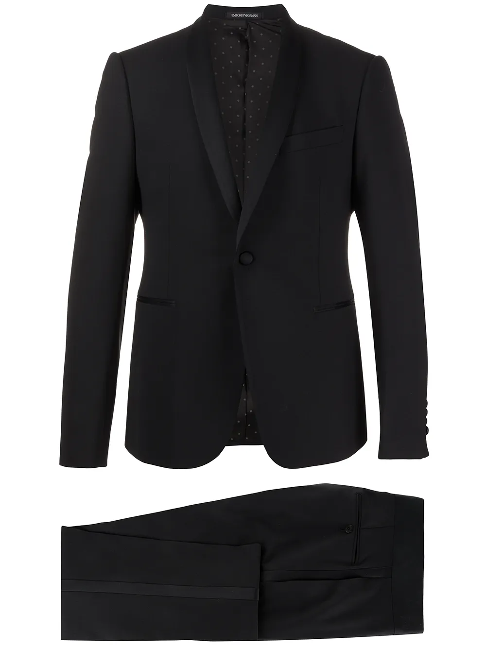 

Смокинг узкого кроя Emporio Armani, черный