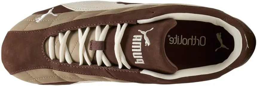 Мужские стеганые кроссовки PUMA Speedcat Plus на шнуровке, коричневые — фото 4