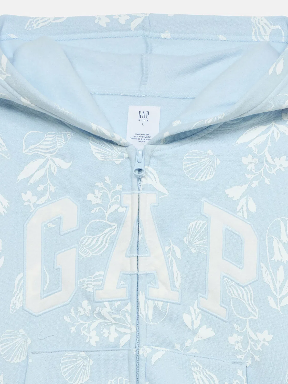 Толстовка на молнии Gap HERITAGE светло-голубого цвета — фото 3