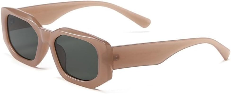 

Модные солнцезащитные очки для женщин, прямоугольные очки для мужчин, винтажные очки для путешествий, линзы с градиентом, защита от УФ-излучения UV400, оправы конфетных цветов TYUVIVO, C6 Tea Gray