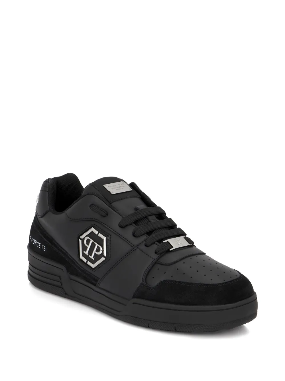 Кожаные кроссовки X P-FORCE на низкой подошве Philipp Plein, черный — фото 2