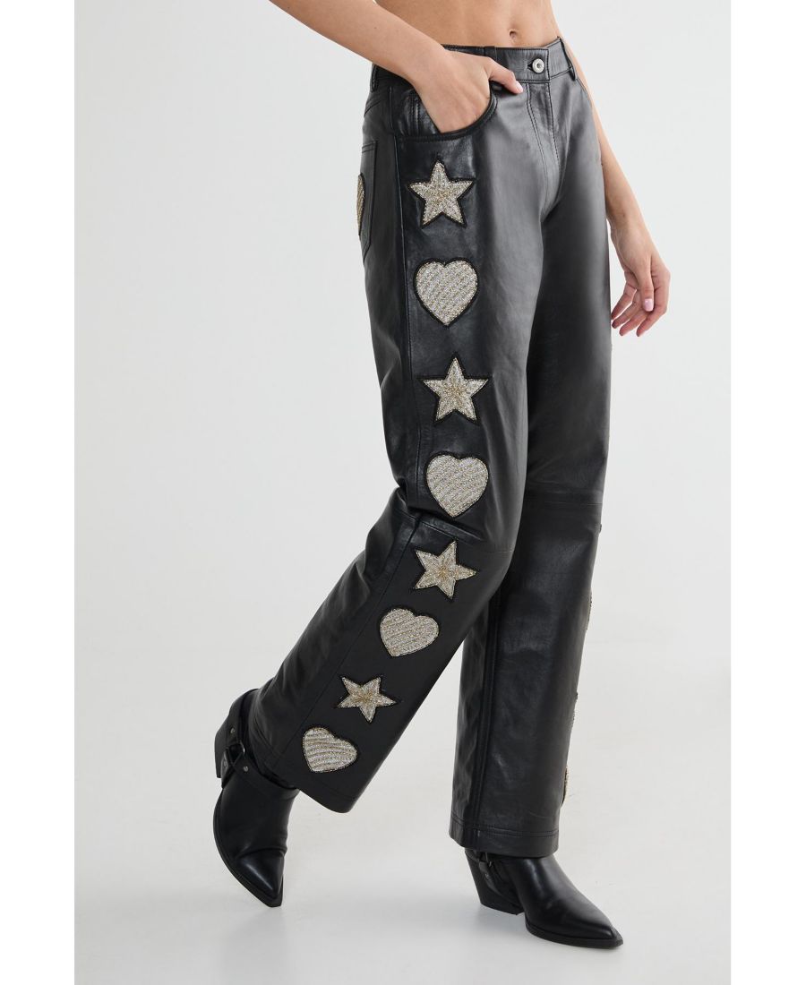 

Женские брюки с кожаными нашивками Nasty Gal, Black