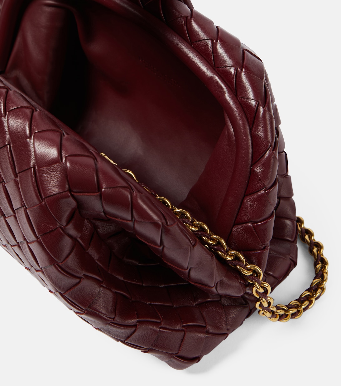 Кожаный клатч Lauren 1980 Intrecciato Bottega Veneta, Barolo-M Brass — фото 3