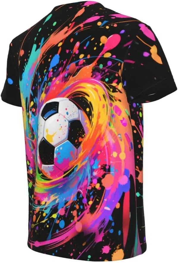 Футболка с граффити-принтом Ldvjkx для мальчиков, цвет Graffiti Soccer — фото 3