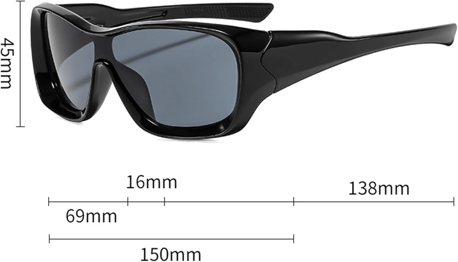 

Солнцезащитные очки Bullabulling Retro Sports One Piece для мужчин, для езды на велосипеде, вождения, рыбалки, бега, с защитой от УФ-излучения, Black Silver