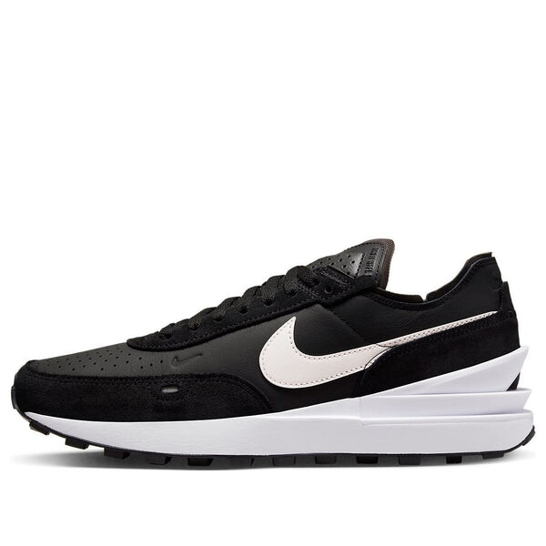 

Кроссовки waffle one leather 'black white' Nike, черный