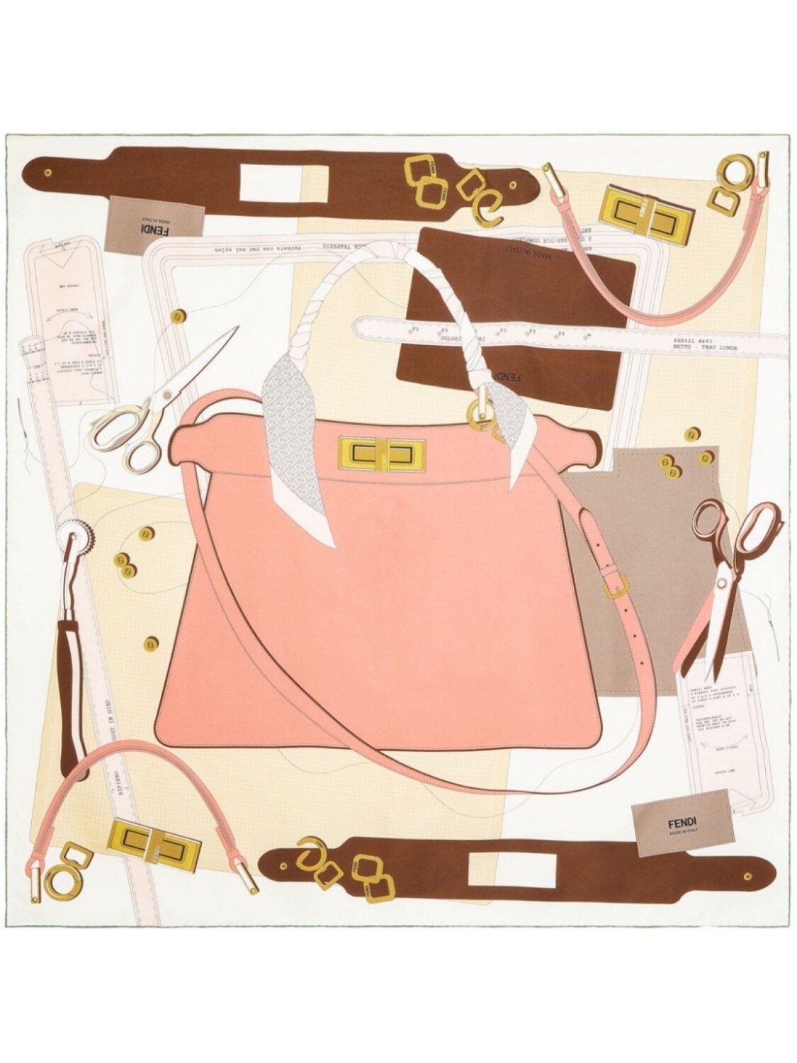 

FENDI fendi фуляр, нейтральный цвет