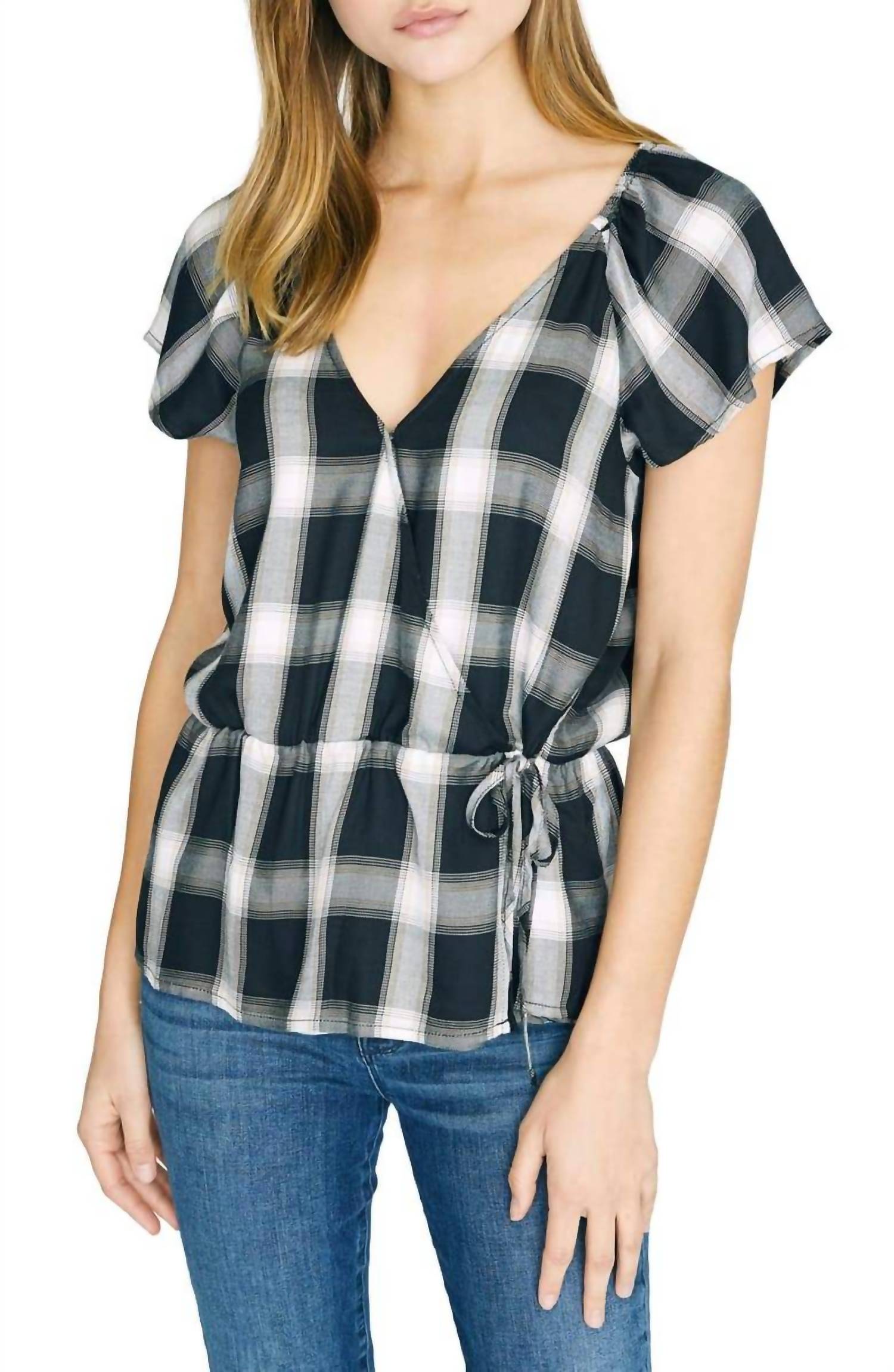 

Топ Sunstone Faux Wrap в клетку Be Real Sanctuary, цвет be real plaid