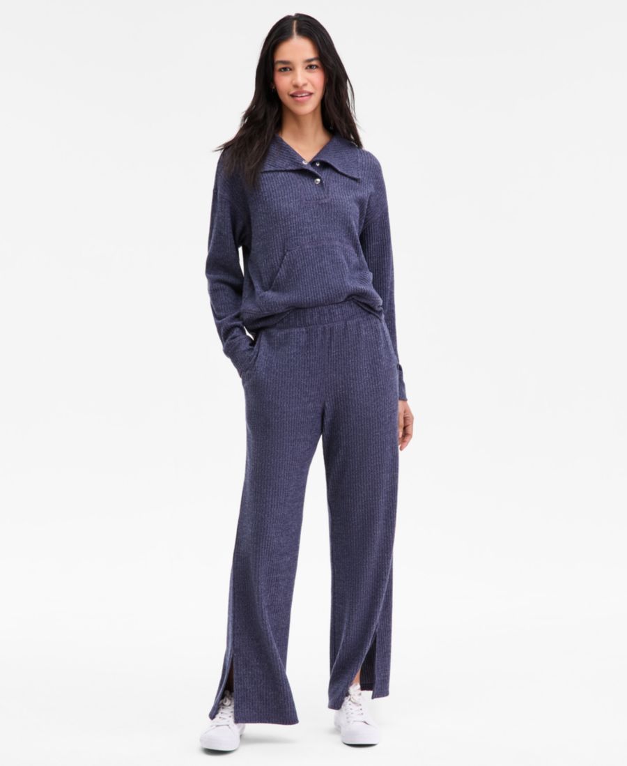 

Женские трикотажные брюки с высокой посадкой и широкими штанинами Nautica Jeans, Night Sky