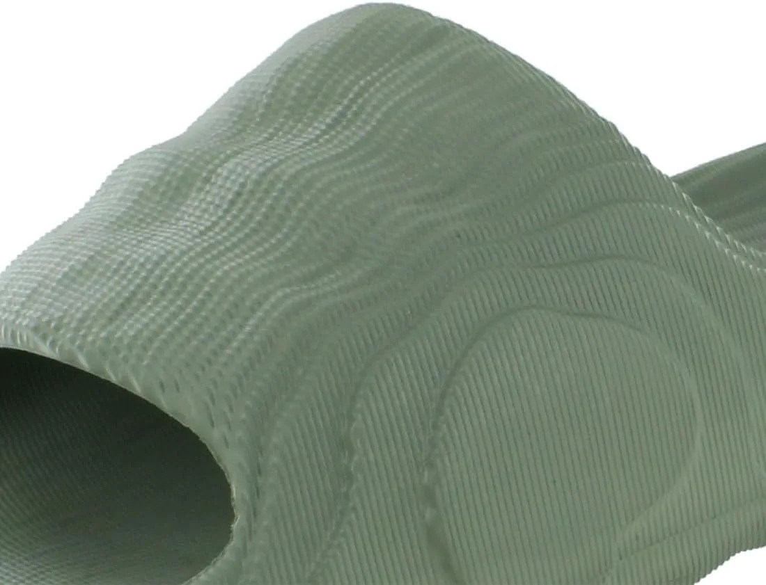 Женские сандалии Adidas Adilette 22 слайд, повседневные, низкий каблук 1-2" - зеленые, серебристо-зеленый/черный — фото 2
