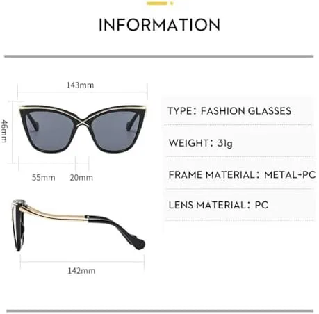 

Солнцезащитные очки «кошачий глаз» в винтажном стиле 2026 года для женщин, оправа с градиентным переходом цвета, защита от ультрафиолета UV400 MTZJH, White