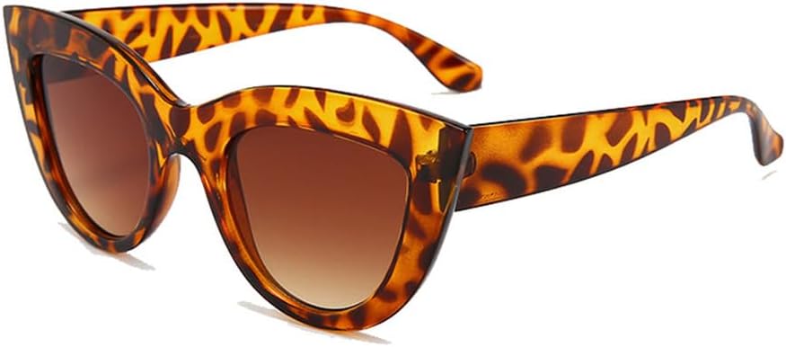 

Солнцезащитные очки UV400 с металлическими шарнирами в форме «кошачьего глаза» и градиентной застежкой, подходят для женщин и мужчин, для бега и занятий спортом на открытом воздухе UYPTK, Leopard Tea