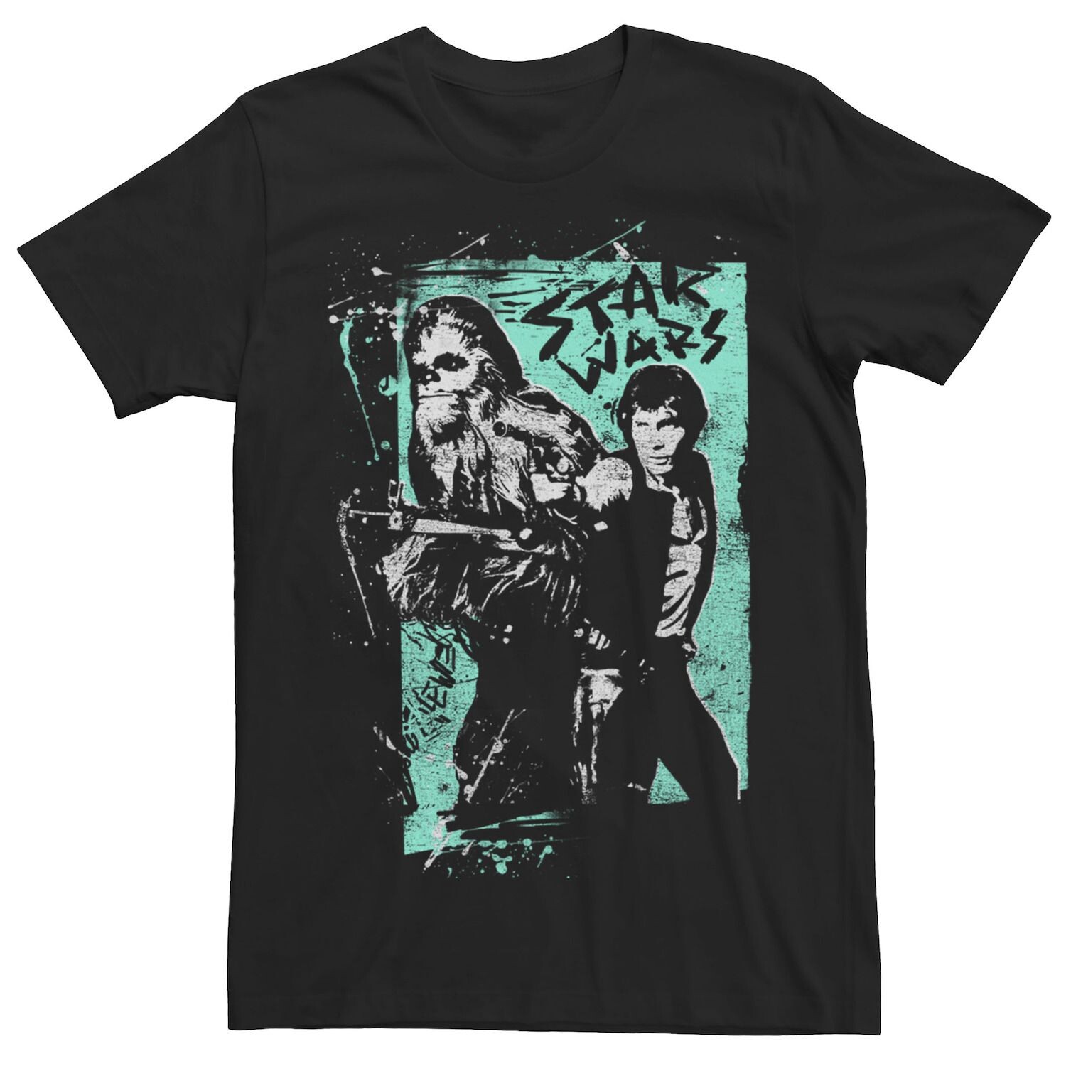

Мужская футболка A New Hope Chewie & Han Solo с брызгами краски Star Wars