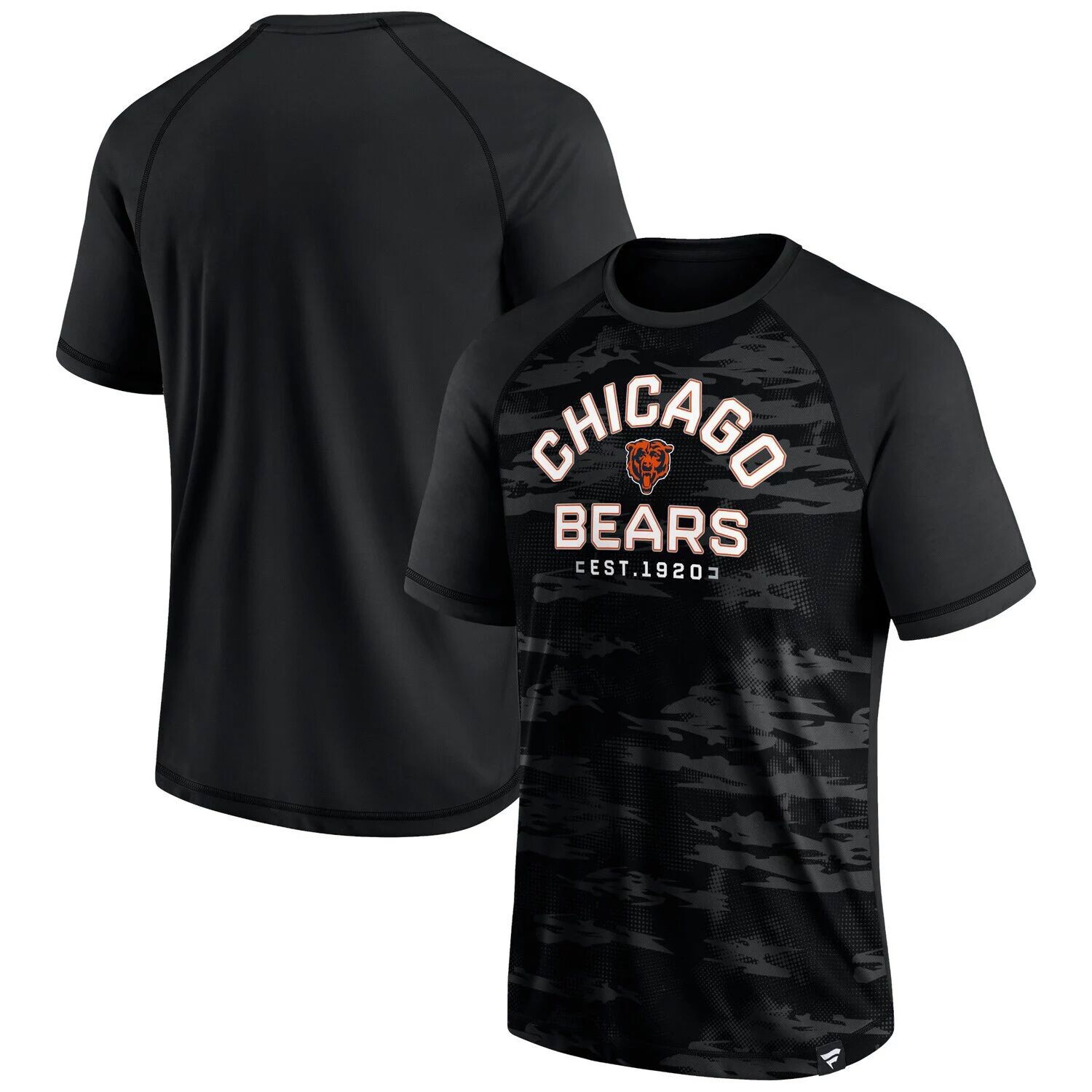 

Мужская футболка Fanatics с логотипом Chicago Bears Blackout Hail Mary реглан