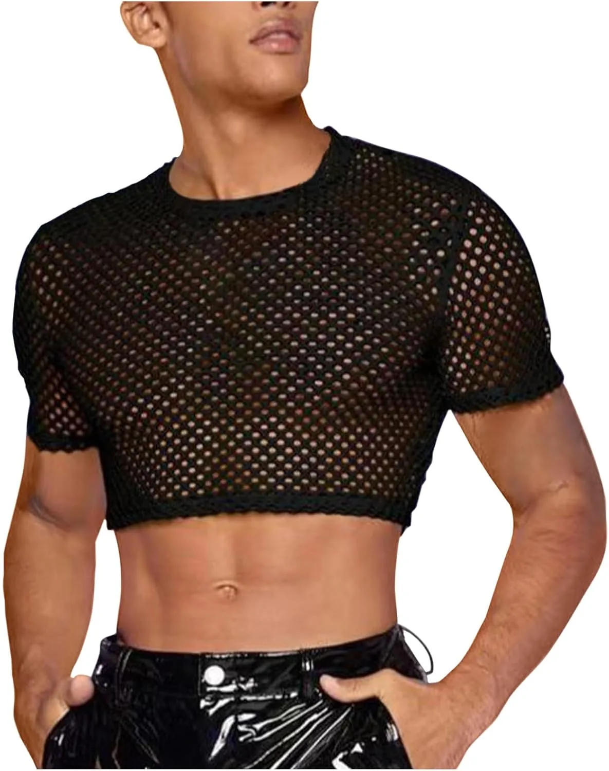 

Мужская укороченная футболка с коротким рукавом Fishnet