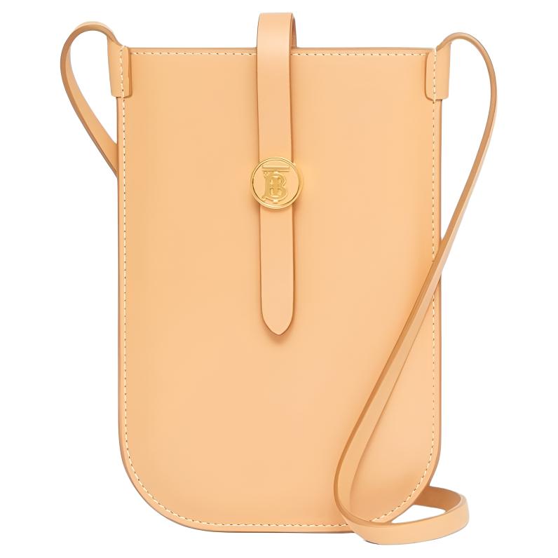 

Burberry Кожаный наплечный поясной чехол для телефона женский шафрановый