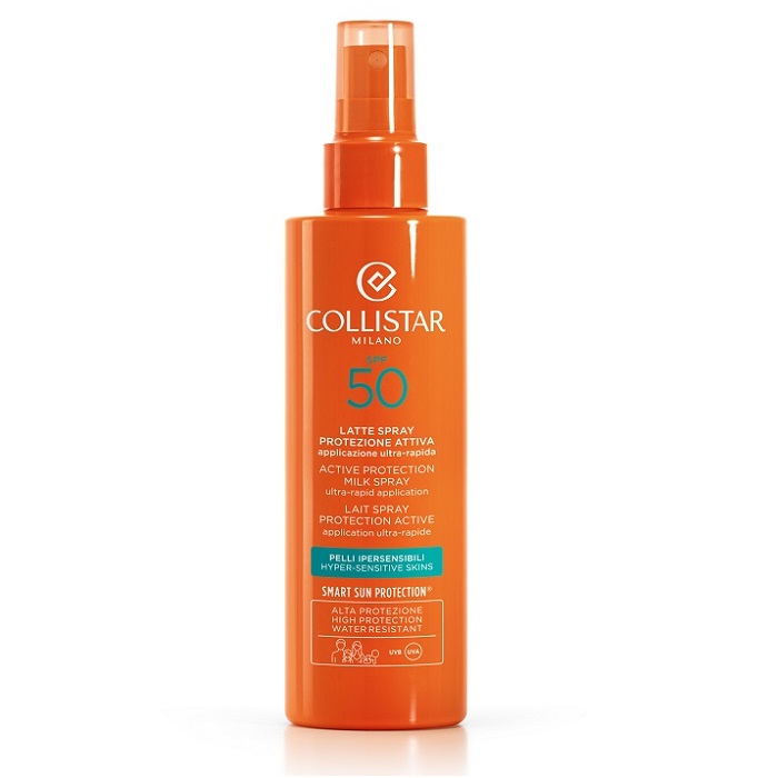 

Солнцезащитный спрей с SPF50 active protection milk spray spf50 Collistar, 200 мл