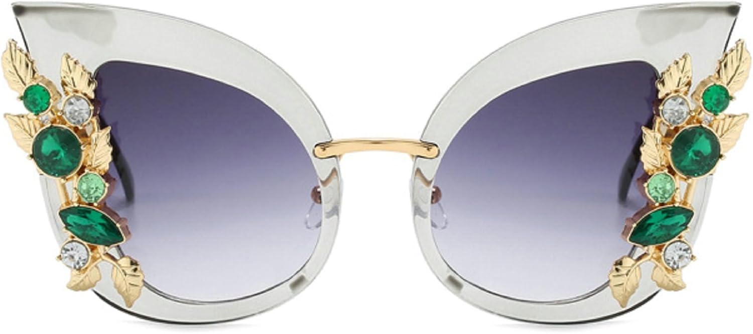 

Модные сверкающие солнцезащитные очки-бабочки со стразами, роскошный бренд, винтажные солнцезащитные очки с бриллиантами, очки для вечеринок и рейв-вечеринок mincl, Gray