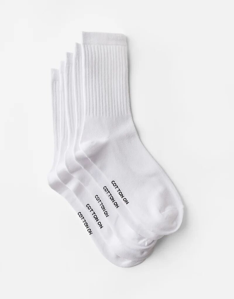 

Носки Cotton On, 5 пар, белый цвет - БЕЛЫЙ Cotton:On