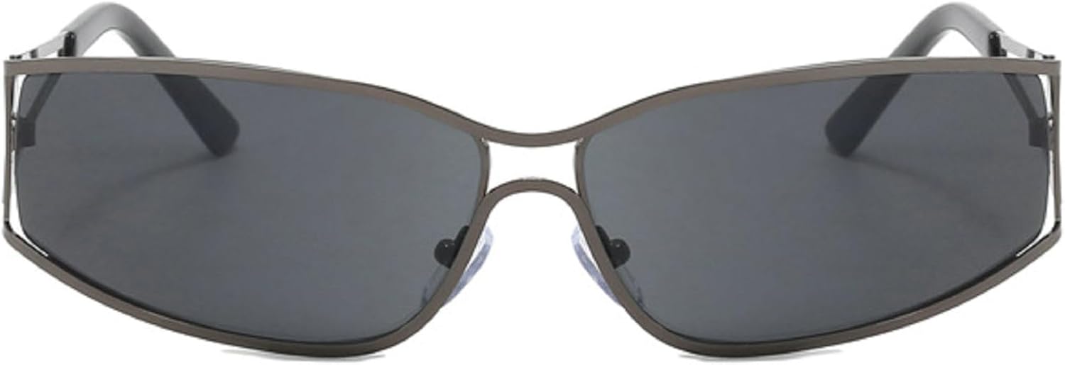 

Панк-очки, солнцезащитные очки для женщин и мужчин, спортивные дизайнерские очки в стиле Y2K для вождения, винтажные солнцезащитные очки, женские очки для верховой езды mincl, Gray