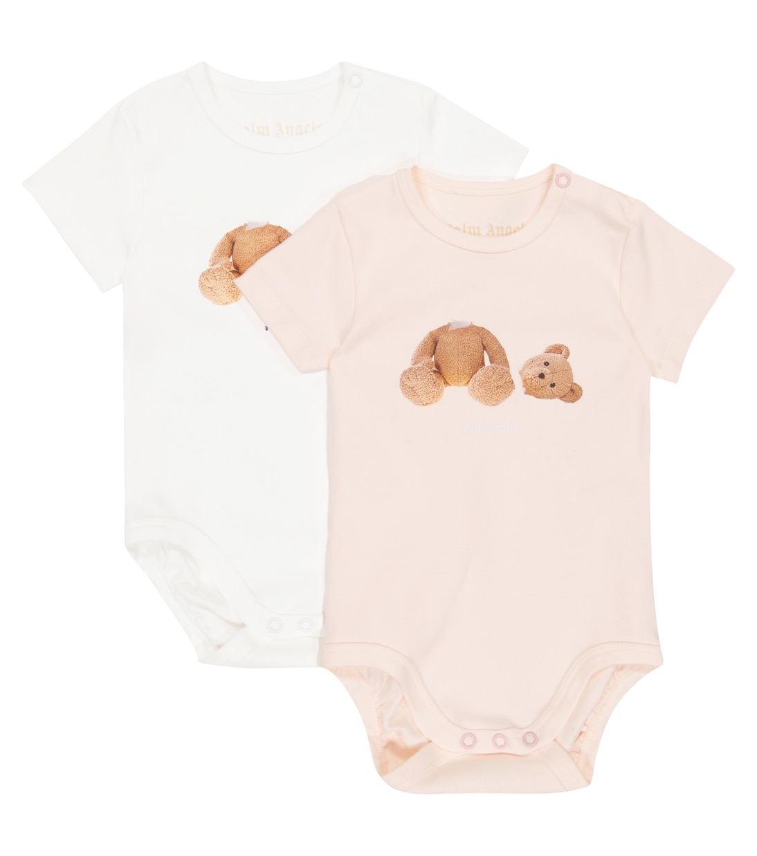 

Комплект детского хлопкового боди с принтом Palm Angels Kids, Multicolor Brown