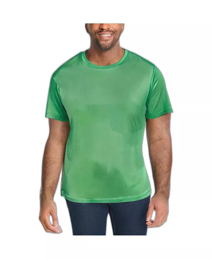 

Футболка с коротким рукавом и круглым вырезом Big & Tall No Sweat удлиненного кроя KingSize, зеленый