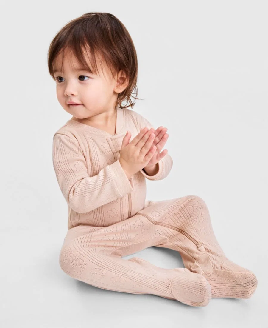 Детский комбинезон Everyday Baby Essentials для мальчиков из хлопка с ажурной отделкой и двусторонней молнией First Impressions — фото 2