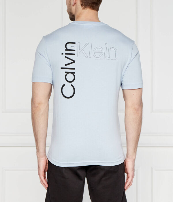 Футболка мужская Calvin Klein хлопковая однотонная, голубой — фото 4