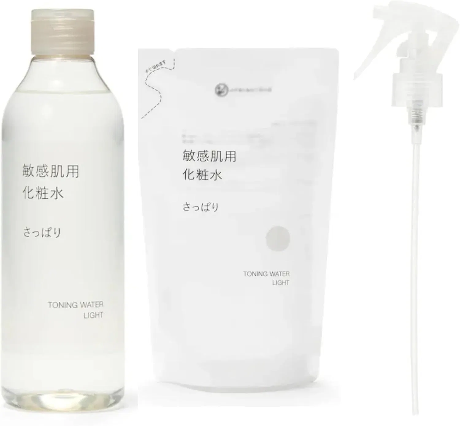 Тоник MUJI Sensitive Skin Lotion освежающий 300 мл + сменный блок 270 мл + распылитель