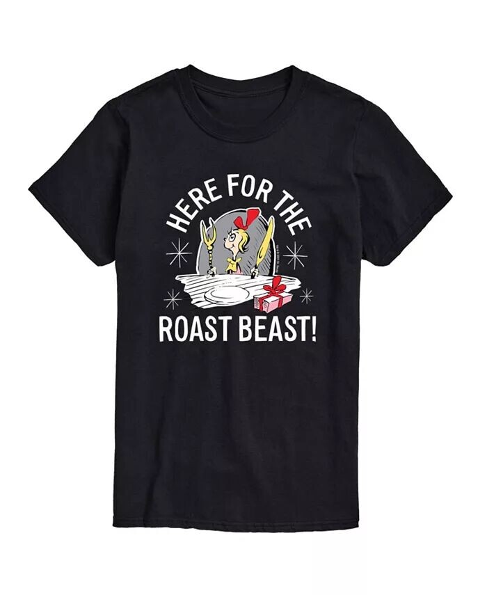 

Мужская футболка с графическим принтом Dr. Seuss The Grinch Roast Beast AIRWAVES, черный